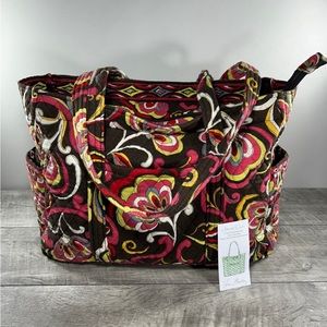 Vera Bradley Floral Flower Print Shoulder Purse Beach Tote Yoga Bag Shopper